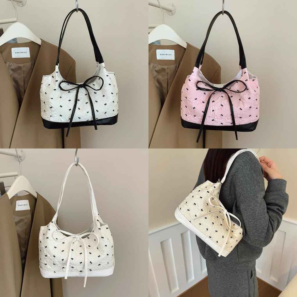 Classic Pu Womens Shoulder Bag With Bow Detail For Daily Use