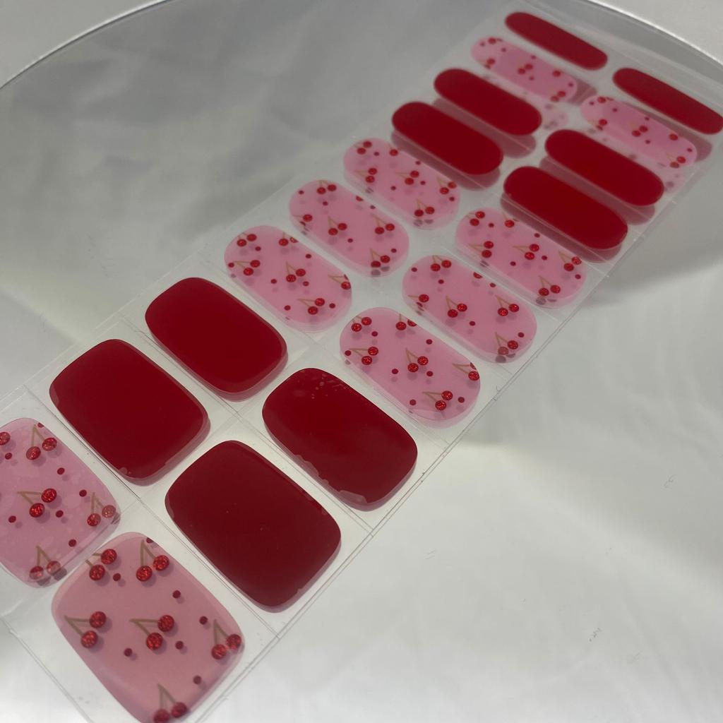 Gel Nail Patch Manicure Black Technology Semi-cured Nail Patch Gel Patch Half Baked Nail Full Patch 20 Fingers