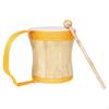 Wooden Drum with Strap Wearable Hand Portable Percussion Instrument for Preschoolers, Young