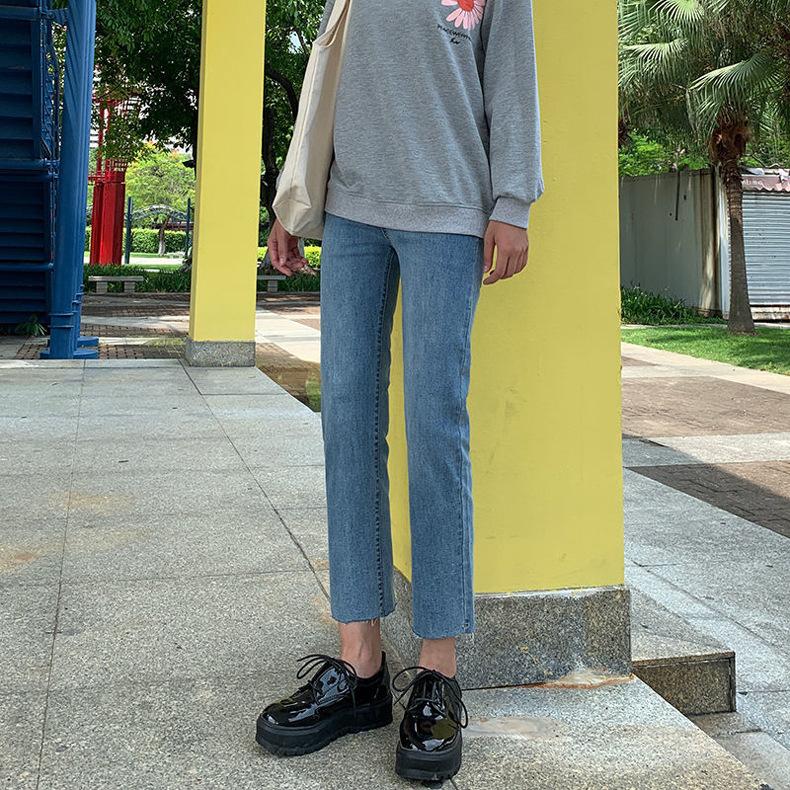 

Джинсы с высокой эластичностью для женщин Осень и Зима Облегающие с высокой посадкой Прямые джинсы 31