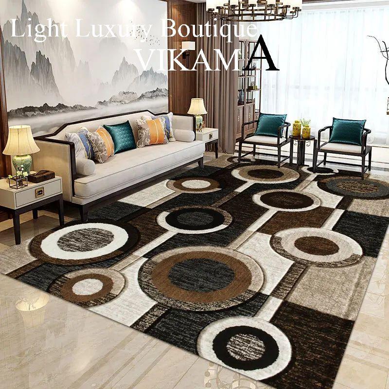 Crystal Velvet Light Luxury Household Carpet Living Room Study Bedroom Foot Mat Non-slip Dirty Resistant Washable Rug