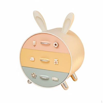 Bunny Storage Box Cute Handle Design Hare Ear Desk Cabinet Large Capacity Drawer Organizer for