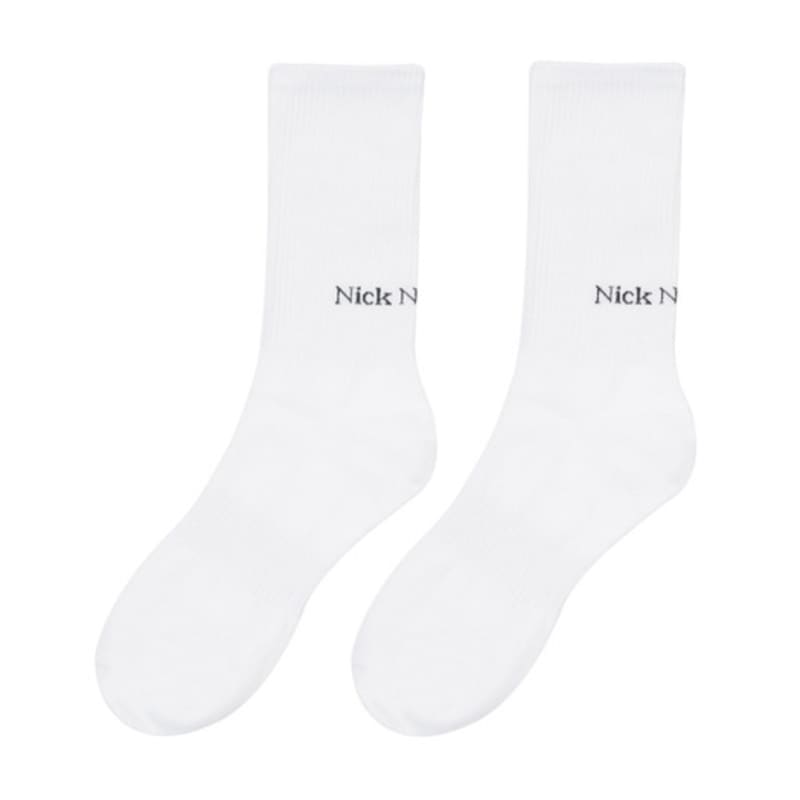 NICK&NICOLE RIBBED NICK NICOLE Logo SOCKS_5 COLOR