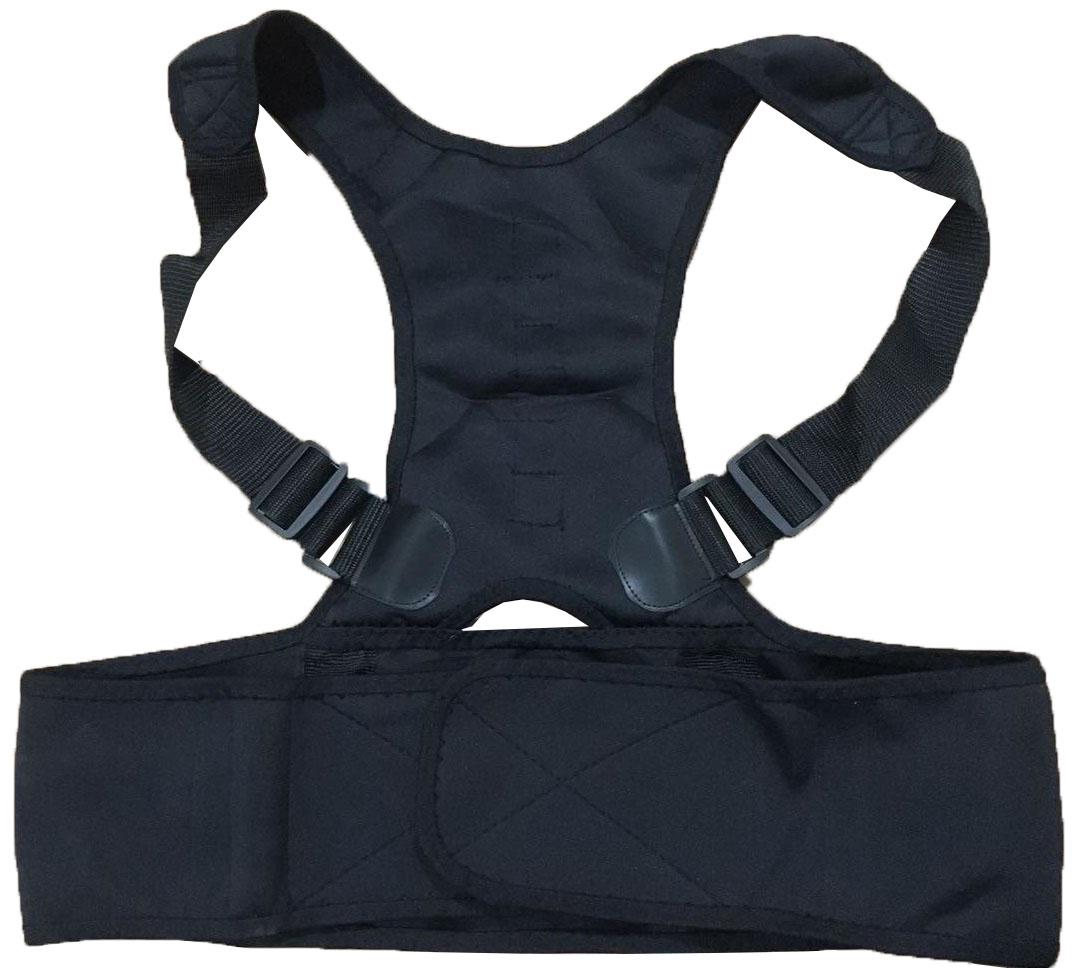 

Корректор осанки регулируемая поддержка спины плечевой поясничный бандаж ремень мужчины женщины XL чёрный