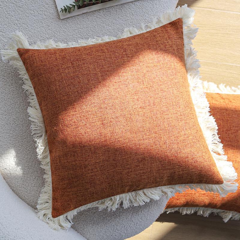 Husă de pernă de canapea din in gros, culoare solidă, pernă, pernă pentru living, pernă de spate, mașină, hotel, pernă pentru talie