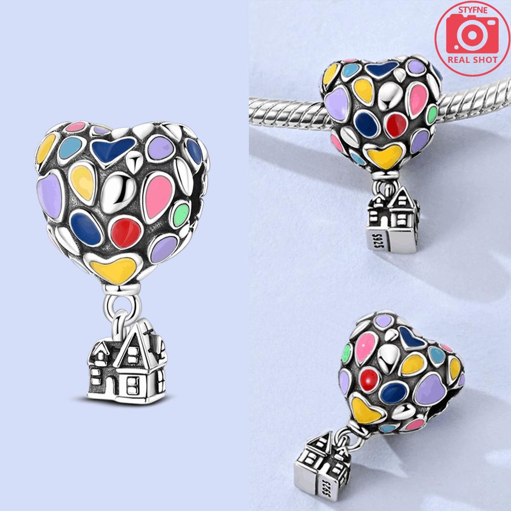 Heart-shaped Charms 925 Silver Pink Ballet Shoes Pendant Love Balloon Beads Fit Bracelets Women DIY Jewelry Gifts