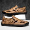 Breathable Men Slip On Shoes Hollow Out Summer Loafers Man Casual Leather Shoes Hot Sale Leisure Walk Moccasins Hiking Footwear