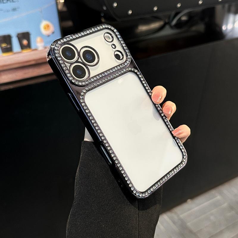 Luxus galvanisierte transparente Strass-Handyhülle für Apple/Samsung
