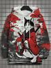 Japanese Samurai Cat Print Hoodies For Men Fashion Oversized Y2k Pullover Autumn and Winter Casual Sweatshirts Funny Street Tops
