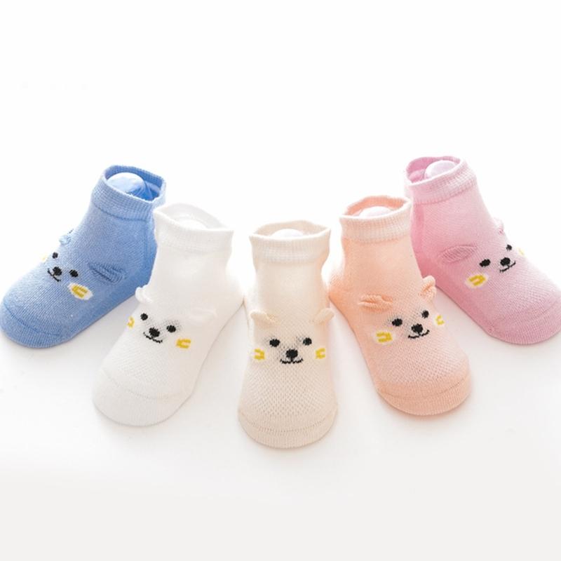 Baumwoll Socken mit Anti-Rutsch-Sohle für Mädchen Jungen Atmungsaktive Knöchelsocken Hohe Elastische Grip Socken Baby Knöchelsocken