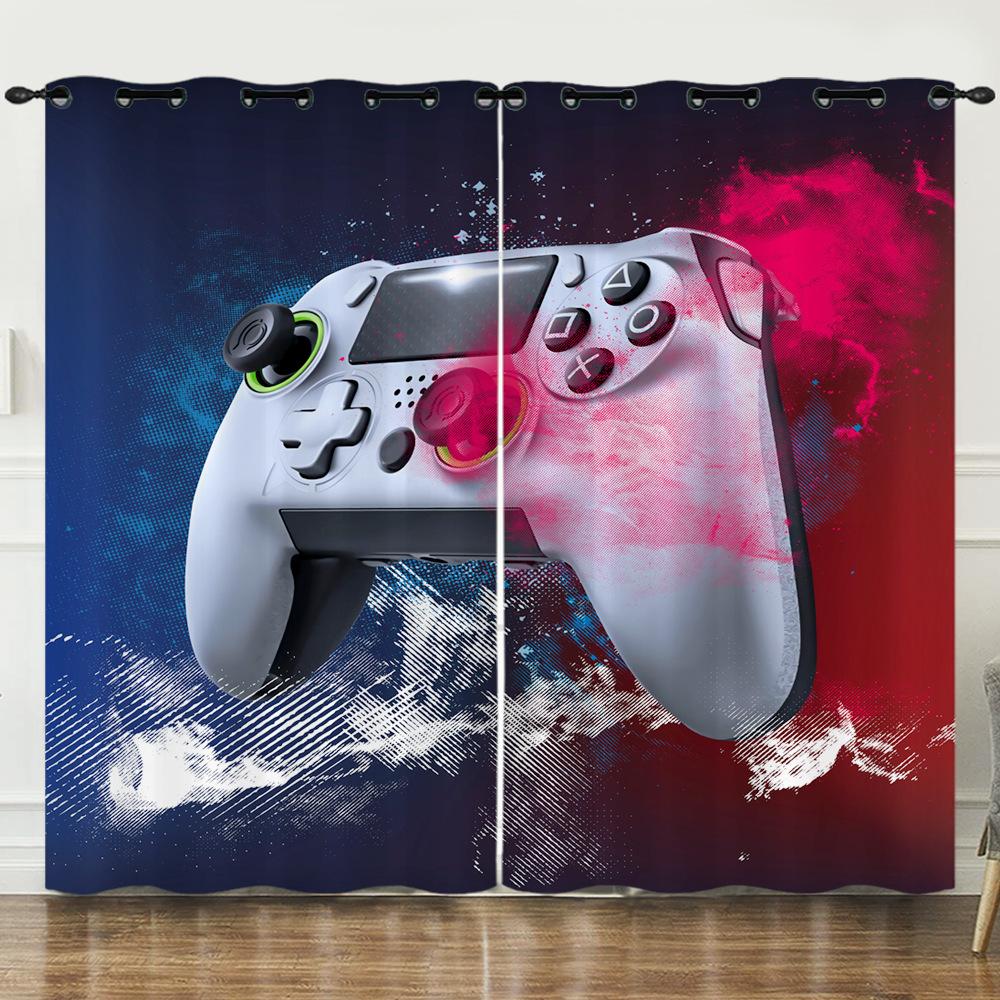 Curtain Gamepad 3D Digital Printing Blackout Curtain Punching