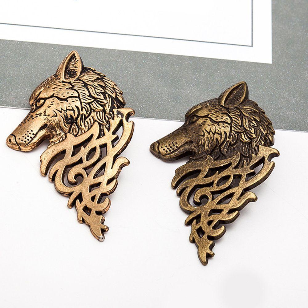 Jewelry Men Vintage Suit Collar Punk Lapel Badge Pin Wolf Brooch
