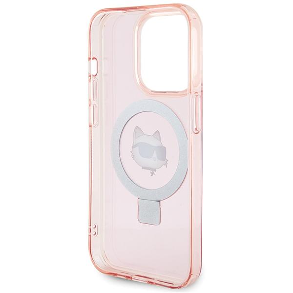 Karl Lagerfeld KLHMP15LHMRSCHP iPhone 15 Pro 6.1" Pink/pink Hardcase Ring Stand Choupette Head MagSafe
