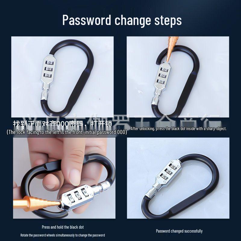 Helmet D-Type Universal Combination Lock for Bikes and Motorcycles
