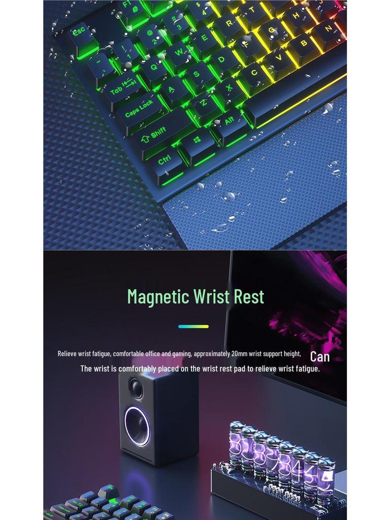 Silent Mechanical-Feel Wired Keyboard & Mouse Set for Gaming and Office