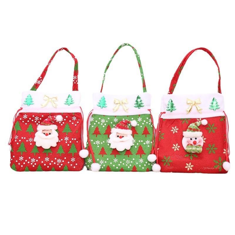 Christmas Gift Bag With Santa Claus Design For Holiday Decor And Gift Packaging
