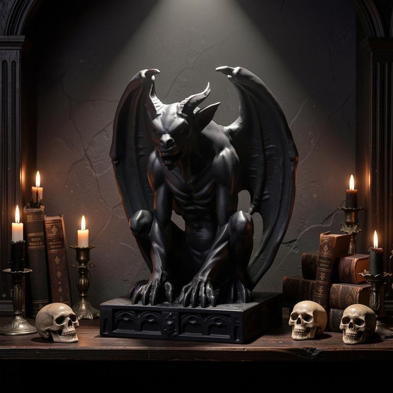1‑Pack 3D‑Printed Mutant Bat Alien Guardian Figurine, Indoor‑Outdoor & Car Dashboard Decor, Creative Gift for Halloween, Christm