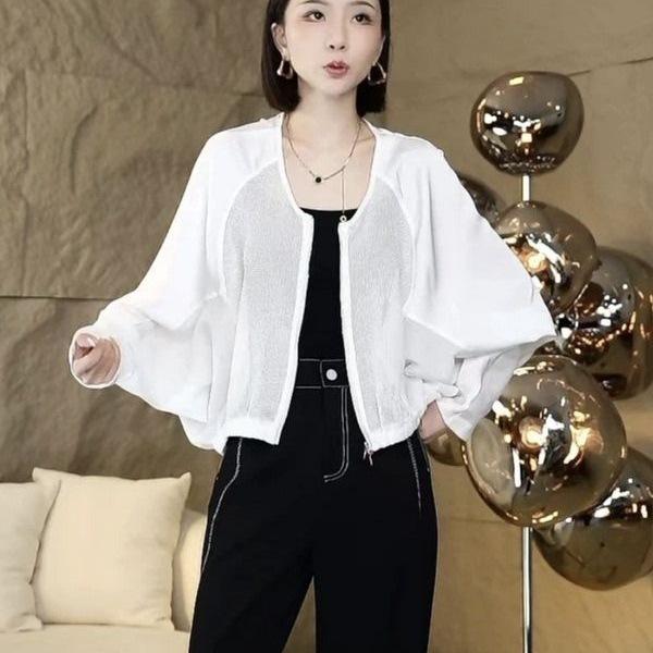 Fat Girl Bat Sleeve Long Sleeve Sun Protection Clothing Women's Summer Niche Thin Jacket Short Top