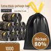 Tear-Free Extra Thick Portable Black Bathroom Garbage Bags with Drawstring