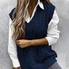 Knitting Vest Clear Pattern Sleeveless Breathable Simple Trendy Twist Knitted Women for Daily Wear