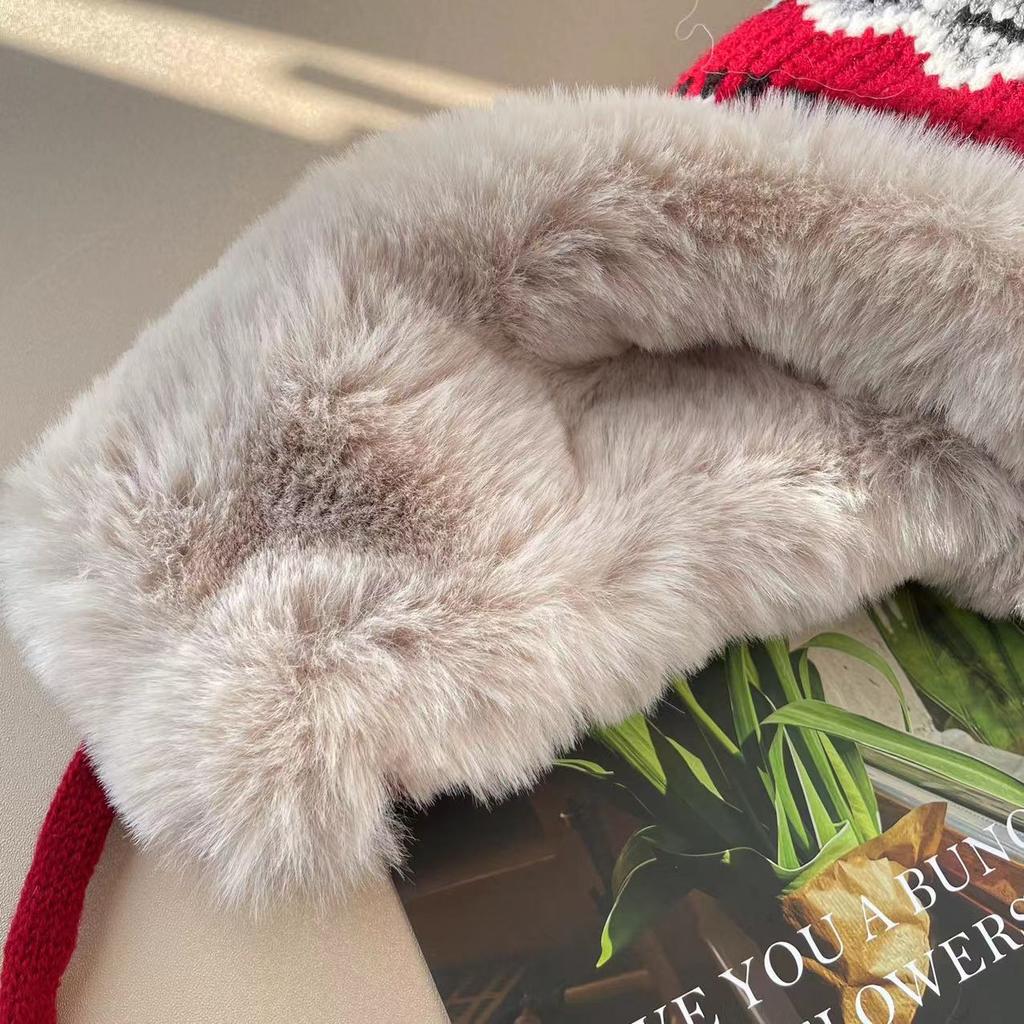 New Winter Warm Bomber Hat Thermal Knitted Thick Fleece Earflap Hat Plush Windproof Women Winter Outdoor Travel Hiking Ski Hat