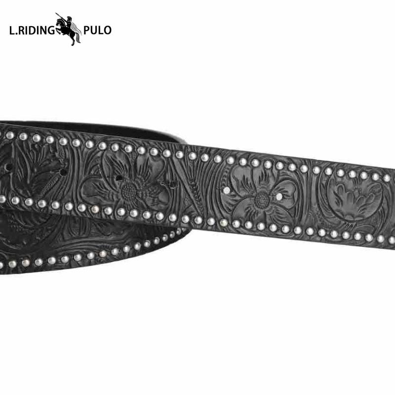 Classic Embossed Color Changing Western Cowboy Belt Buckle Belt Edge Smooth Buckle Personality Belt