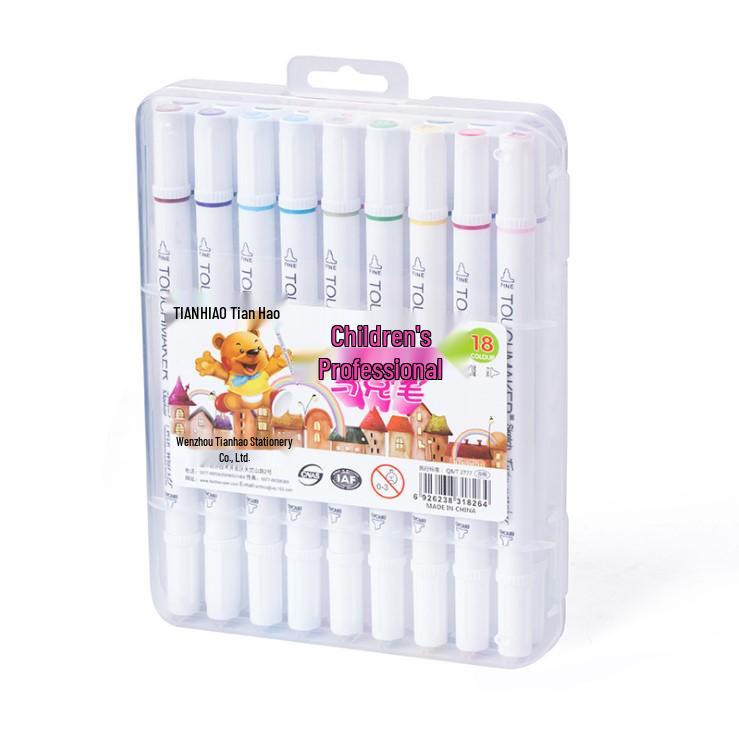 Double-Ended Marker Pen Set: 36/48 Colors, Oil & Alcohol-Based Ink for Hand-Painting.