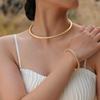Punk Round Snake Choker Torques Necklace for Women, Adjustable Gothic Hip Hop Chain Collar Cuffs Party Gift Jewelry