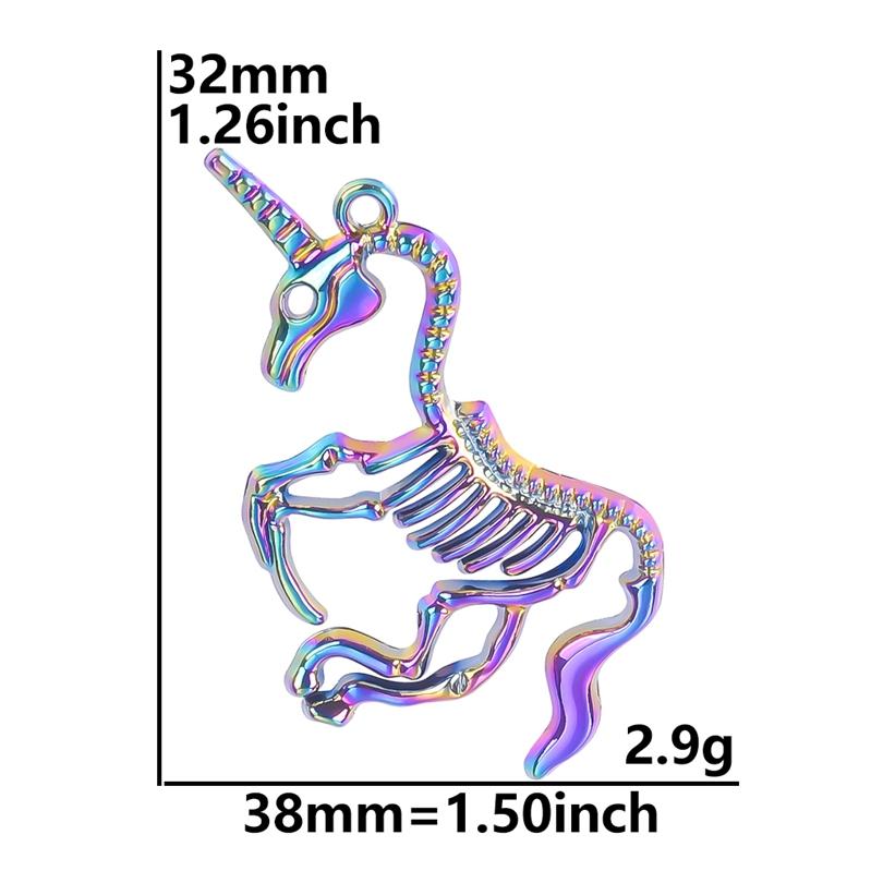 5X Rainbow Viking Animal Crow Raven Head Birds Skull Pendant Charms for Unisex Handmade Craft Necklace Jewelry