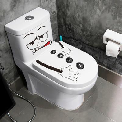 Cartoon Expression Toilet Sticker Waterproof Removable Self-adhesive PVC Living Room Bathroom Wall Art