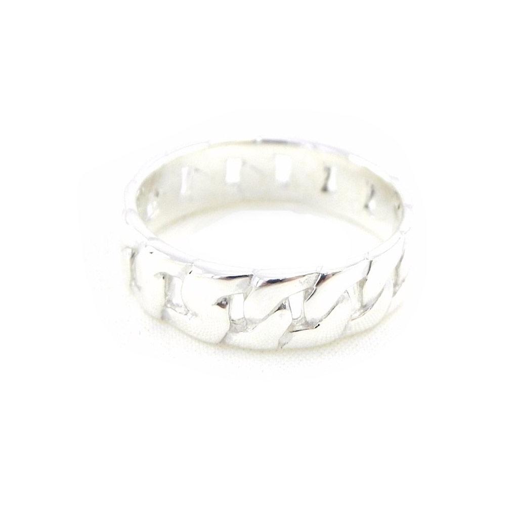 Silver Ring 'Maille Gourmette' Silver - 5 Mm