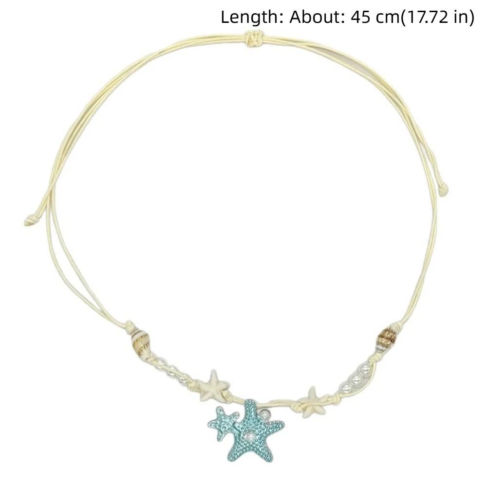 Beach Surfer Starfish Shell Choker Dopamine Bead Trendy Beach Necklace  Holiday Choker