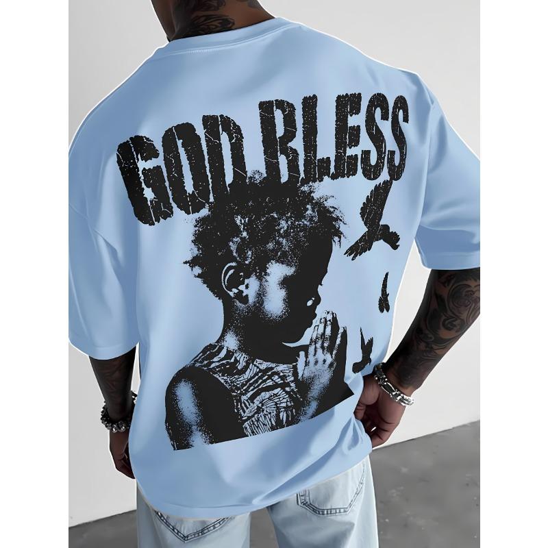 The new men's T-shirt for the summer of 2025 features a casual fashionable comfortable and breathable 3D letter pattern print