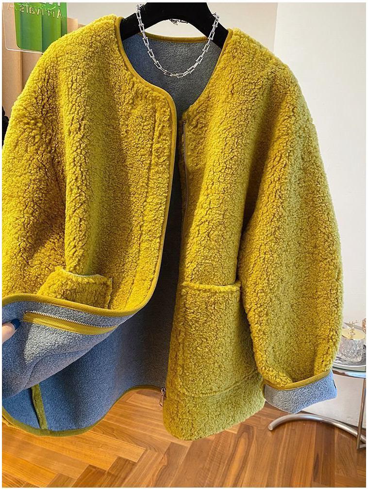 Plus Size Faux Lamb Wool Winter Coat for Women - Thick, Loose, and Warm