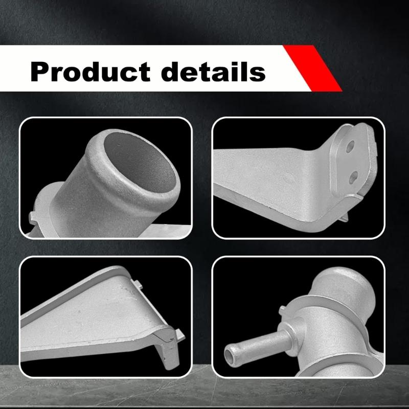 High Performances Aluminum Coolant Pipe with 3 Hose Clamps 1657722H02 Air Intake Cooling Tube with Clip Set for Vehicle