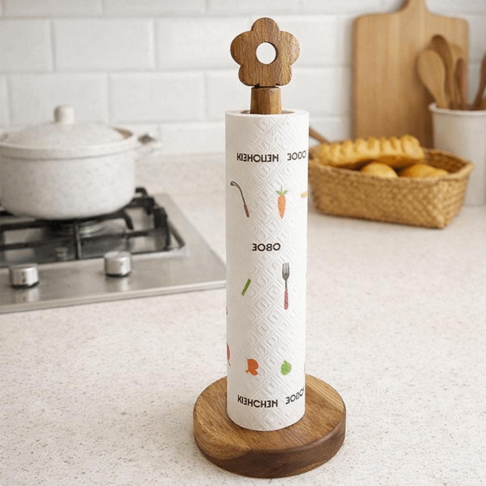 Wolnostojący stojak na ręczniki papierowe w kształcie kwiatu Bez wiercenia Uchwyt na rolkę ręczników papierowych do kuchni