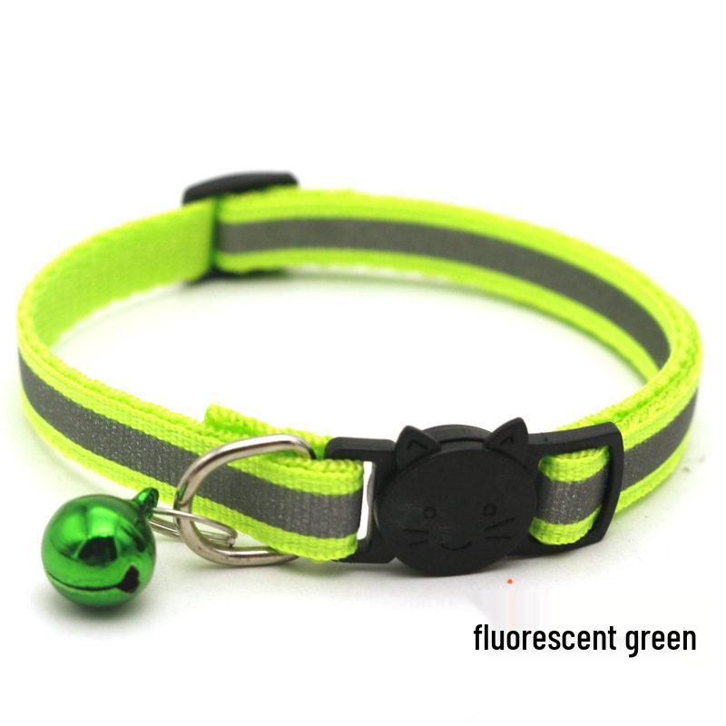 

Reflective Safety Buckle Cat Collar with Bell and Cat Ear Design No packaging