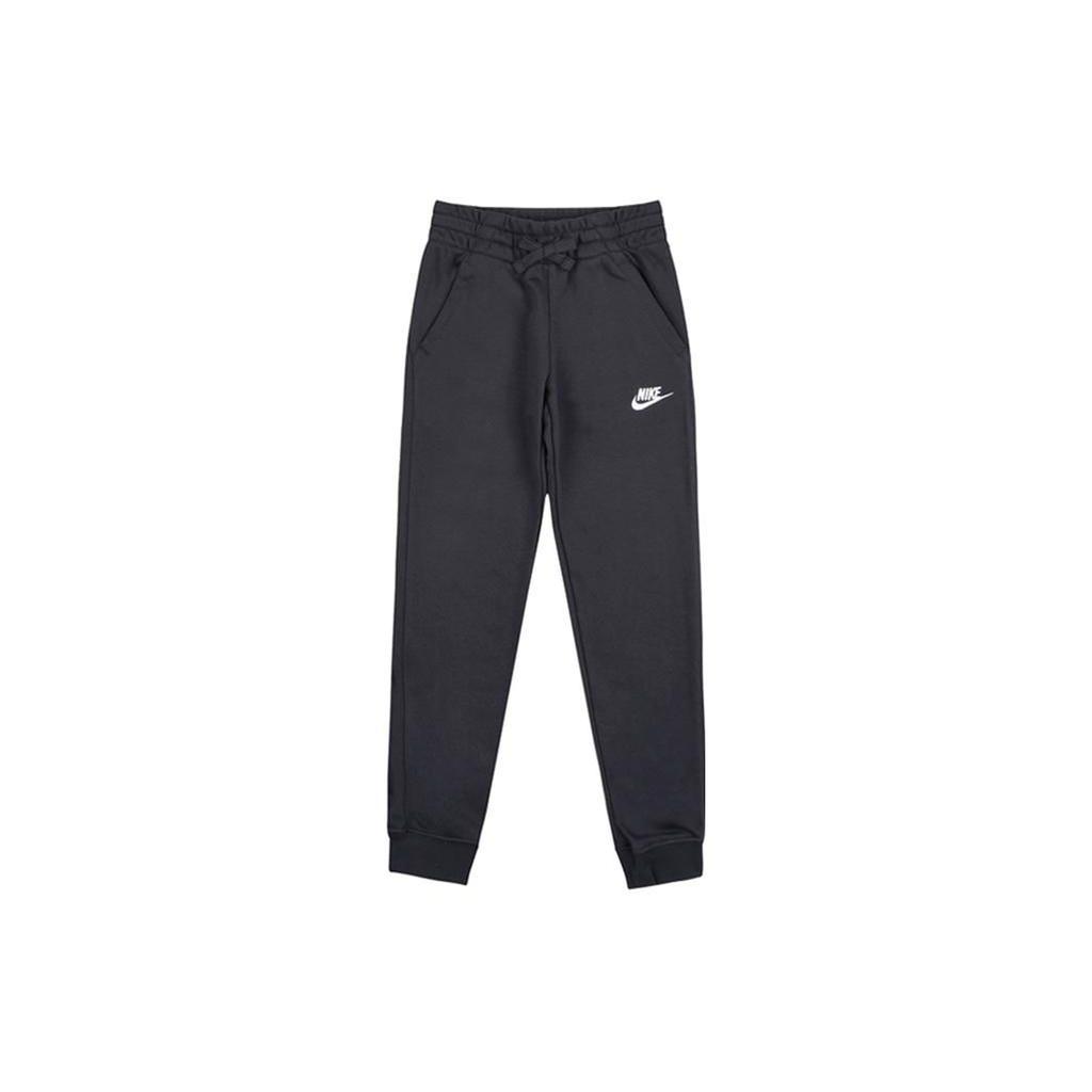 Nike Kids Knitted Sports Pants Sportswear Club Solid Logo Embroidery Drawstring Black Kids Bottoms DA0864010