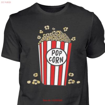 Popcorn Shirt Snack Puff Corn Cinema Goers Film Evening Night Unisexs Vintage Top For Everyday Wear Homme Versatile