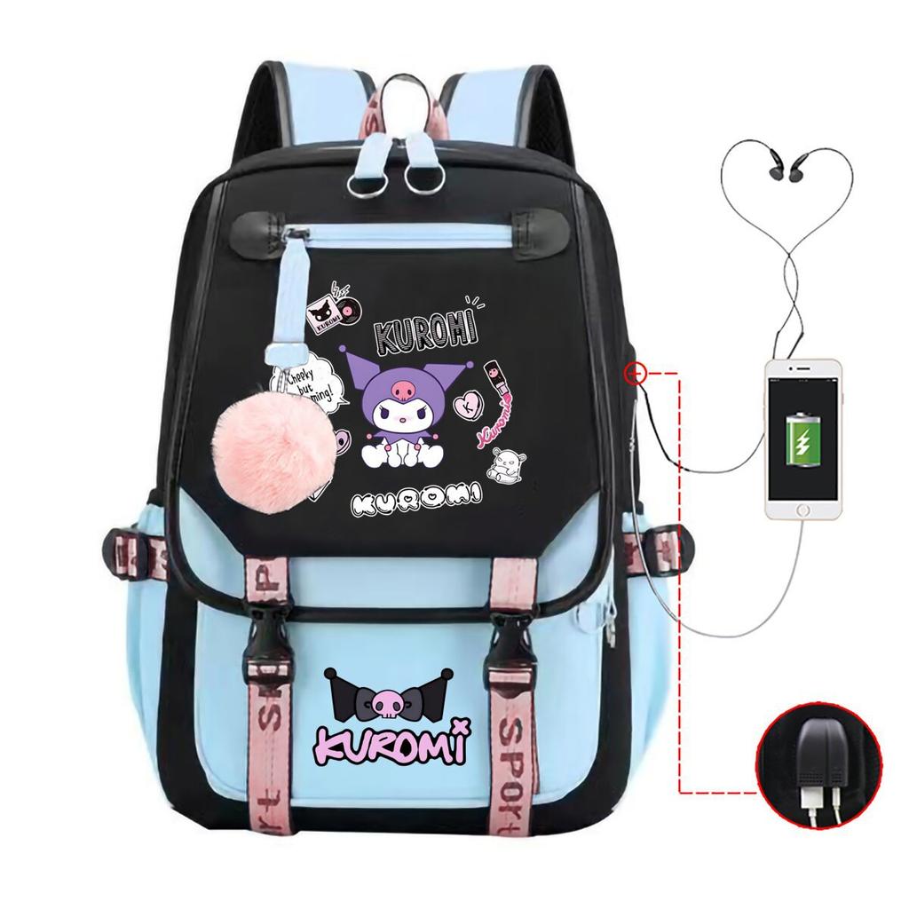Universal Schoolbag Animation Cartoon Popularity Peripheral Printing Student Casual Backpack Multi-Function With Usb