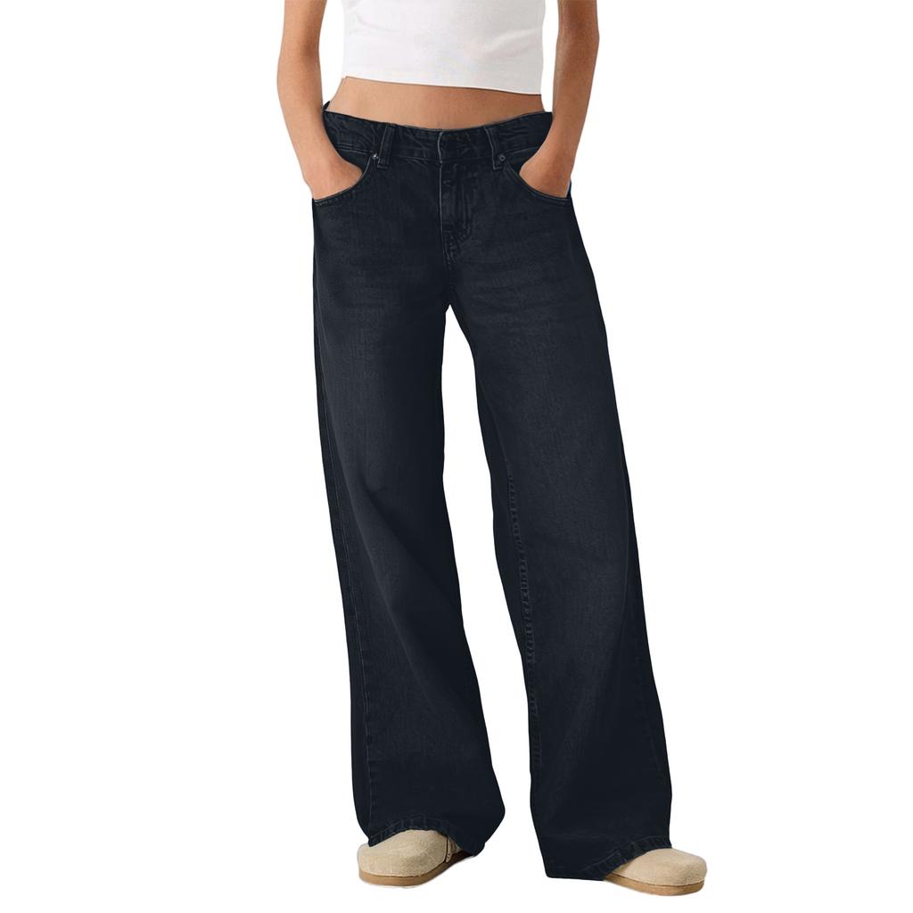 Women's Retro High- Straight Street Wide-Leg Jeans
