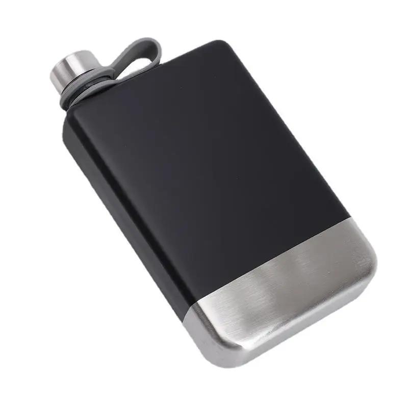 Brand New 304 Food Grade Stainless Steel Paint Outdoor Portable Flat Rectangular Hip Flask Personalized Creative Gift