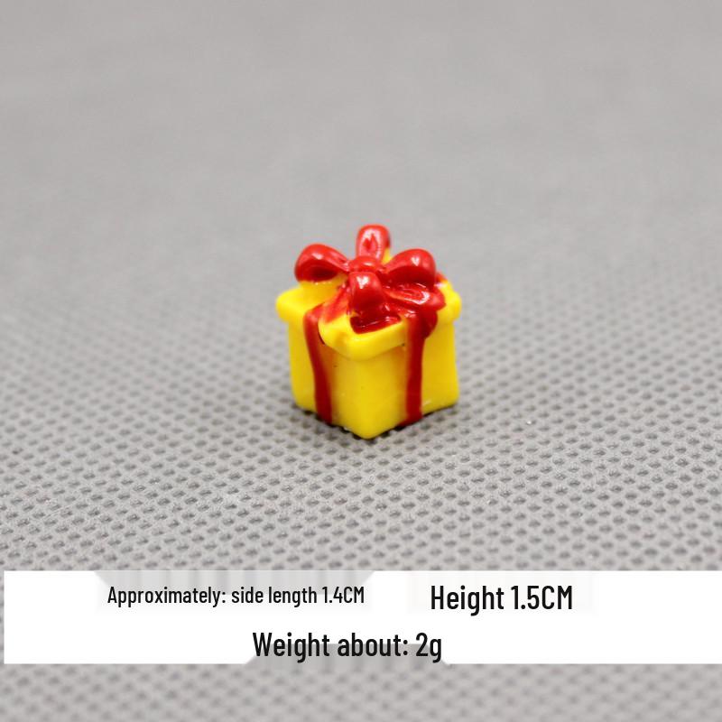 Mini Resin Christmas Gift Box Display Ornaments for Dollhouses and Birthdays