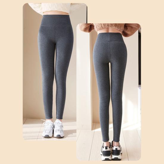 Winter Leggings High Waist Slim Butt Lifting Versatile Thickened Velvet Leggings Solid