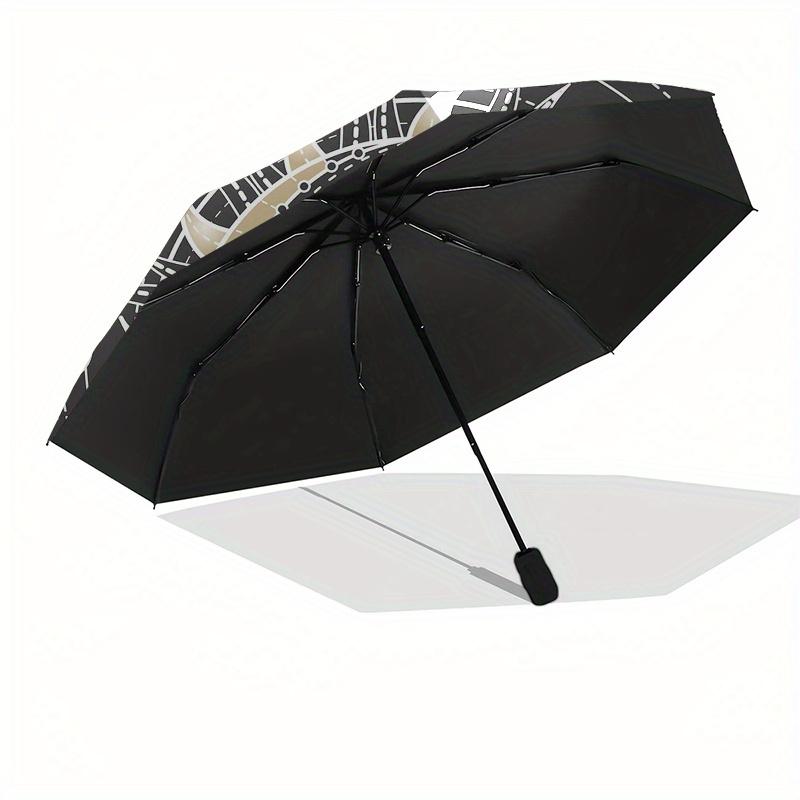 Golden Celestial Wheel Mandala Umbrella, Portable 3-Fold Umbrella for Men & Women,Christmas Gift ES256