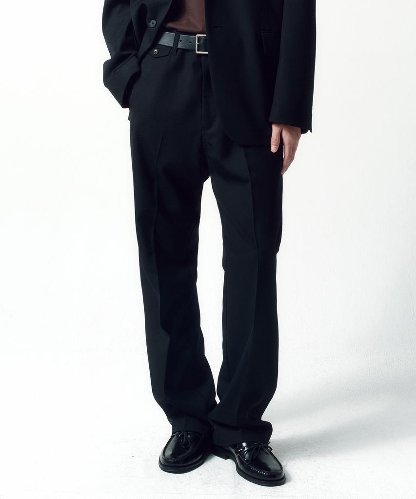 INSILENCE Wool Semi-Flare Pants Black