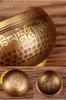 Handmade Nepal Singing Bowl with Six-Syllable Mantra for Yoga, Meditation, and Sound Healing - Calming Bronze Buddhist Bowl for Ear Cleansing.