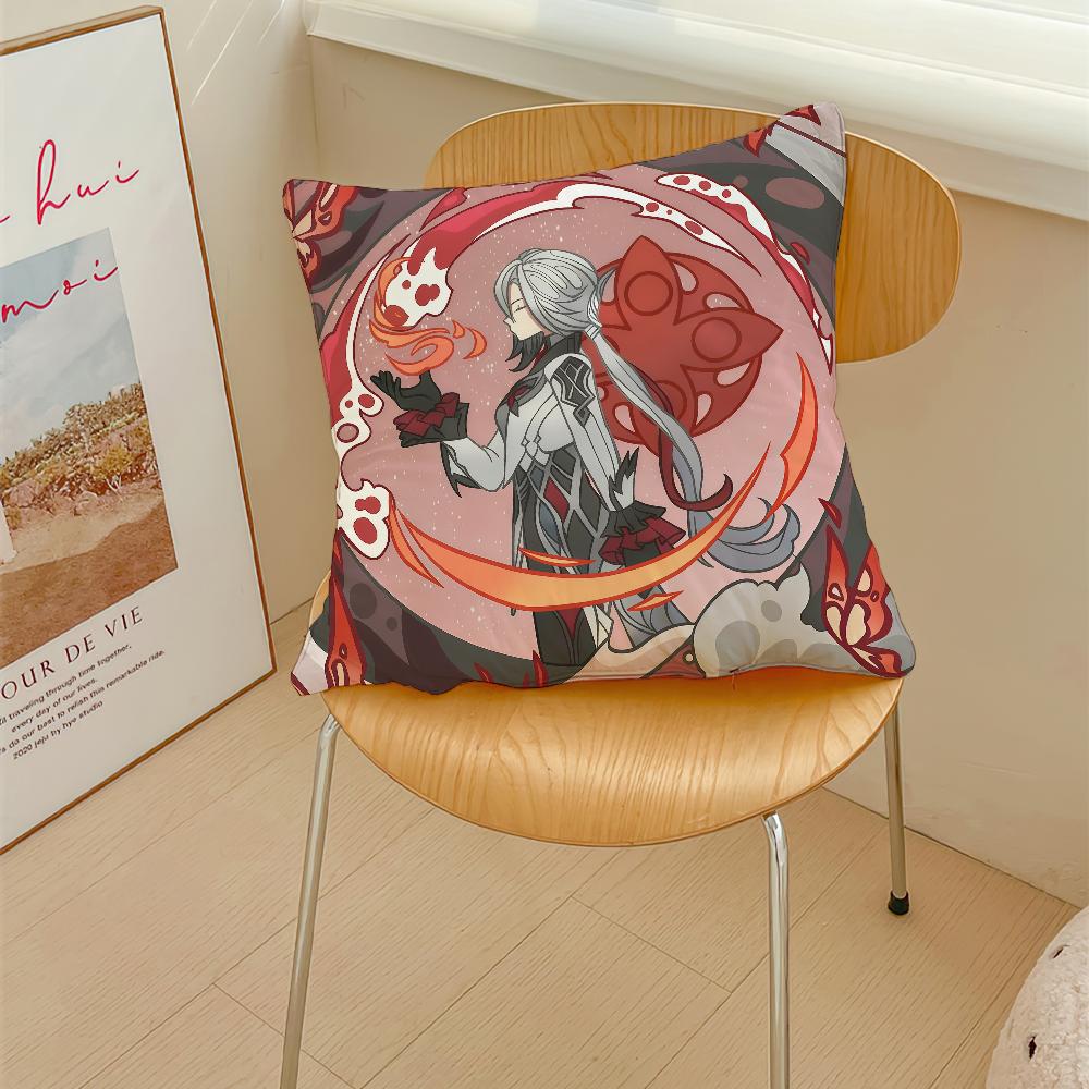 Game Genshin Impact girl a cushion cover Pillow Cover Decoration Room Home Sofa living Office Car Nordic Simplicity