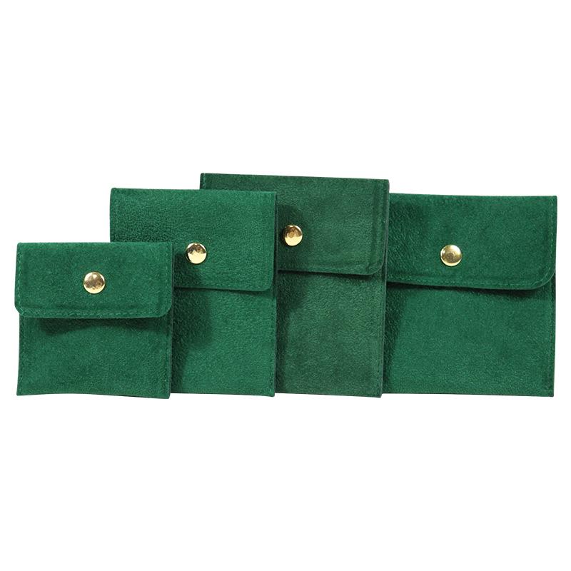 Metal Tokalı Çift Taraflı Boncuklu Kadife Takı Çantası