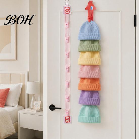 Hat Hooks for Closet Organizer Rack, Multi Clip Cap Holder, Hanger Hook Storage Baseball Knitted Hat, Strap Bedroom Dorm Adhesive Holder